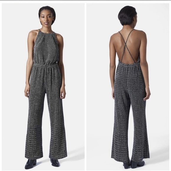 Topshop Pants - TopShop Backless Sparky Jumpsuit - size 6